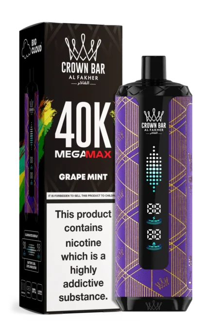 Al Fakher Crown Bar Mega Max 40000 Puffs Grape Mint