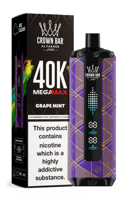 Al Fakher Crown Bar Grape Mint Mega Max 40000 Puffs