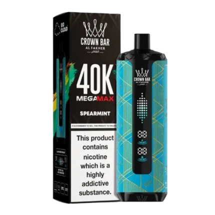 Al Fakher Crown Bar Mega Max 40000 Puffs Spearmint Flavor in Dubai