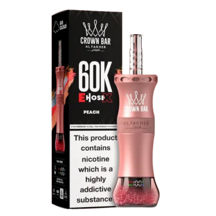 l Fakher Crown Bar E-Hose 60000 Puffs Strawberry Peach vape for dubai uae user