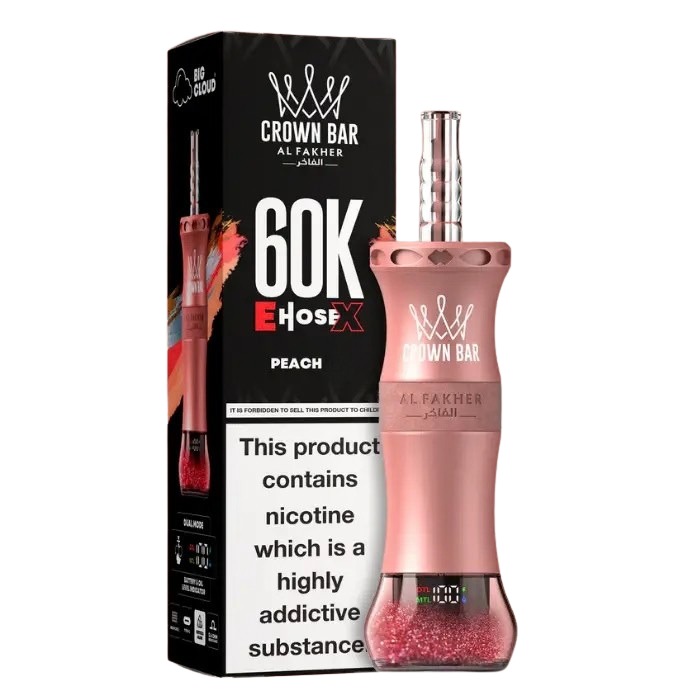 Al Fakher Crown Bar E-Hose 60000 Puffs Strawberry Peach