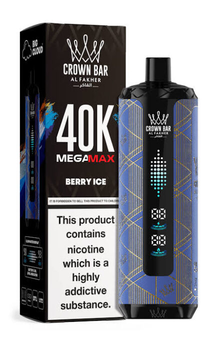 Al Fakher Crown Bar Berry Ice Mega Max 40000 Puffs rechargeable disposable vape in Dubai UAE