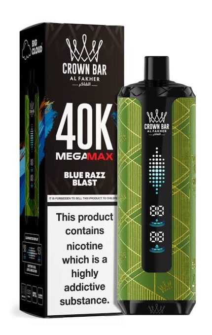 Al Fakher Crown Bar Mega Max 40000 Puffs Blue Razz Blast