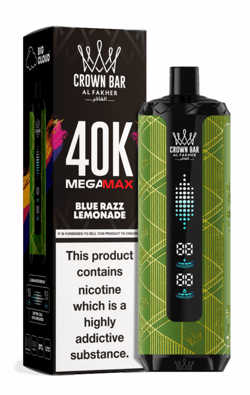 Al Fakher Crown Bar Blue Razz Lemonade Mega Max 40000 Puffs
