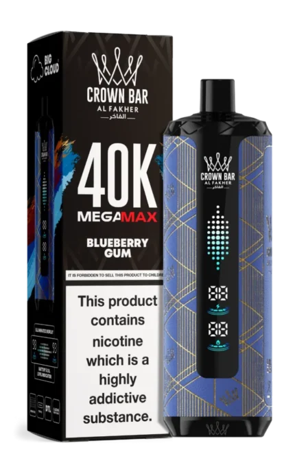 Al Fakher Crown Bar Mega Max 40000 Puffs Blueberry Gum