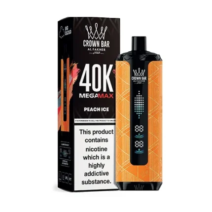 Al Fakher Crown Bar Peach Ice Mega Max 40000 Puffs disposable vape in Dubai