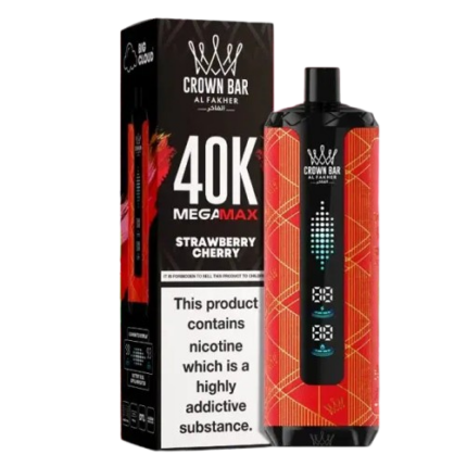 Al Fakher Crown Bar Strawberry Cherry 40000 Puffs with retail box in the UAE