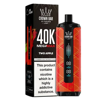 Al Fakher Crown Bar Mega Max 40000 Puffs Two Apple Flavor in Dubai