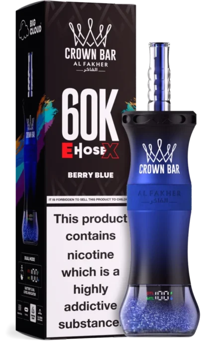 Al Fakher Crown Bar E-Hose X 60000 Puffs Berry Blue disposable vape in Dubai