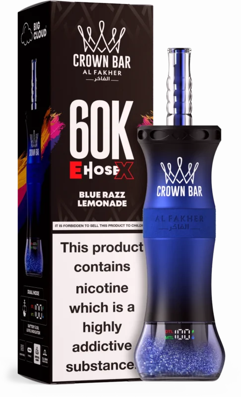 Al Fakher Crown Bar E-Hose X 60000 Puffs Blue Razz Lemonade