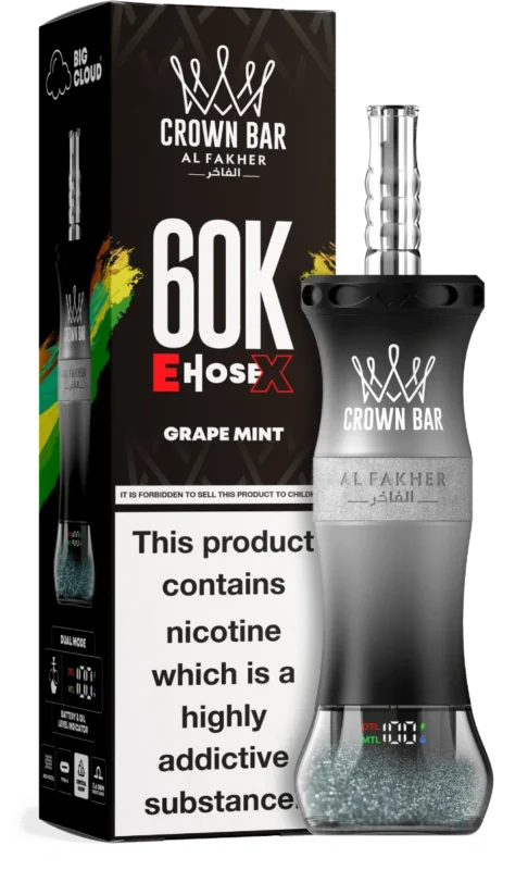 Al Fakher Crown Bar E-Hose 60000 Puffs Grape Mint
