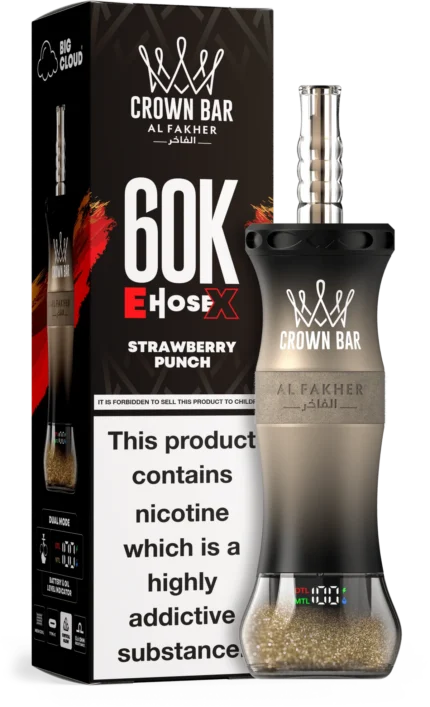 Al Fakher Crown Bar E-Hose 60000 Puffs Strawberry Punch flavor in dubai