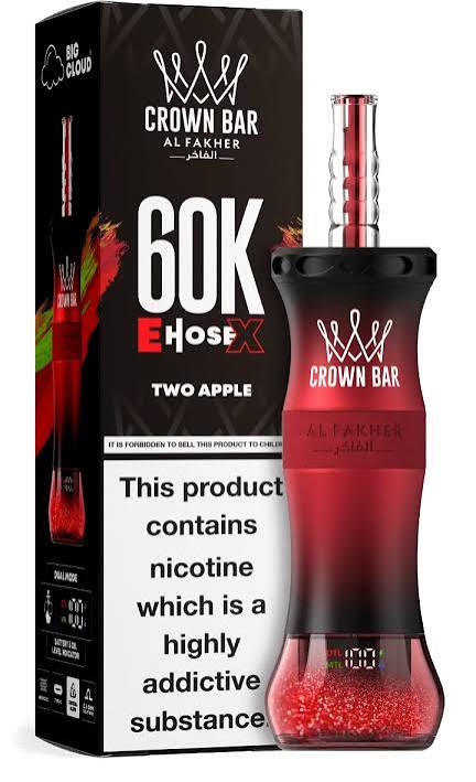 Al Fakher Crown Bar E-Hose 60000 Puffs Two Apple