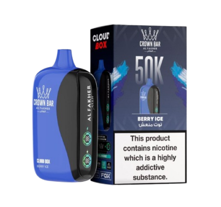 Al Fakher Crown Bar Cloud Box 50000 Puffs Berry Ice