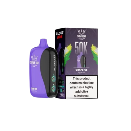 Al Fakher Crown Bar Cloud Box 50000 Puffs Grape Ice