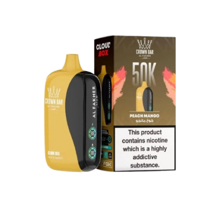 Al Fakher Crown Bar Cloud Box 50000 Puffs Peach Mango