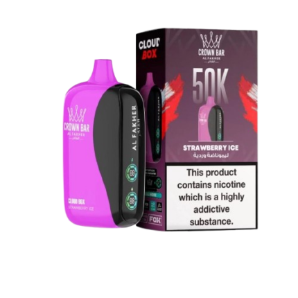 Al Fakher Crown Bar Cloud Box 50000 Puffs Strawberry Ice