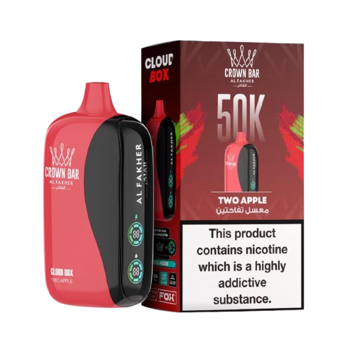 Al Fakher Crown Bar Cloud Box 50000 Puffs Two Apple