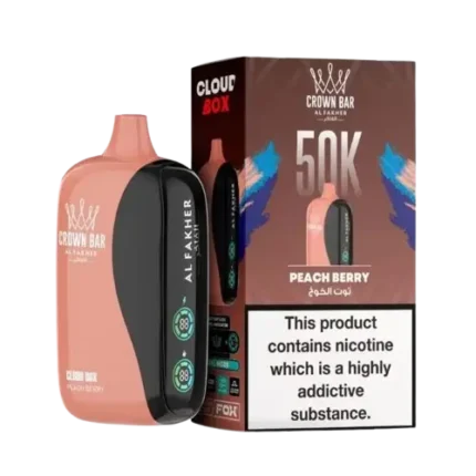 Al Fakher Crown Bar Cloud box 50000 Puffs Peach Berry