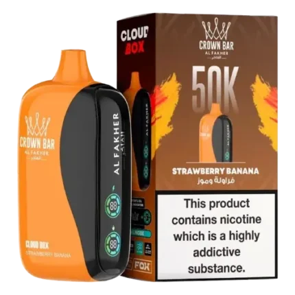 Al Fakher Crown Bar Cloud box 50000 Puffs Strawberry Banana