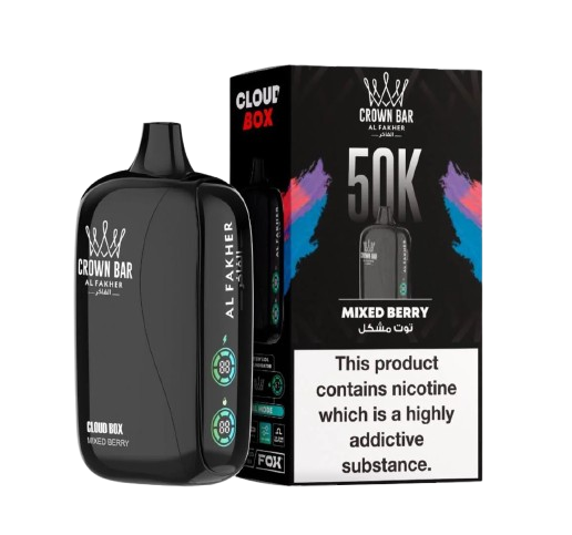 Original Al Fakher Crown Bar Cloud Box 50000 Puffs Mixed Berry vape bar